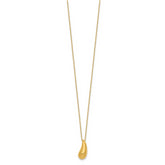 Sophia Jewelers 14K Gold Polished Teardrop Necklace with Elegant Rolo Chain